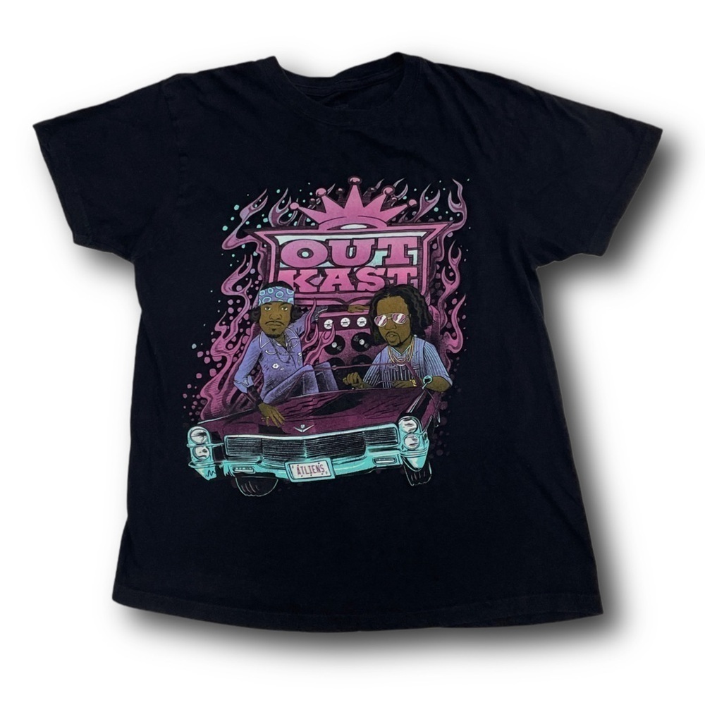 Outkast Hip Hop Rap Andre 3000 Big Boi Cartoon Graphic band Tshirt - size Medium
